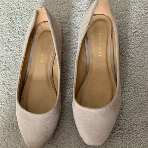 Tan suede flats